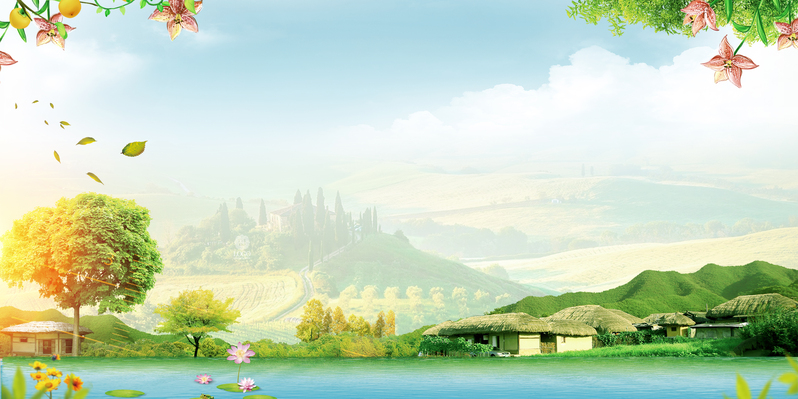 彩绘新农村，宣传海报背景素材，高清JPG，创意另类图片设计，免费下载