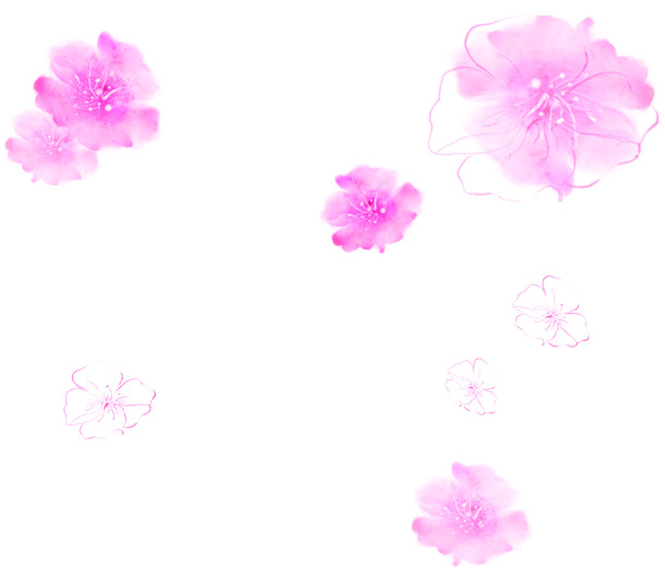 水墨粉色桃花PNG透明图，高清花瓣漂浮元素，设计素材下载