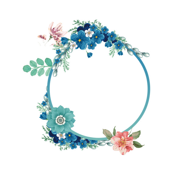 唯美花边框PNG素材，高清透明装饰花纹，设计元素免费下载
