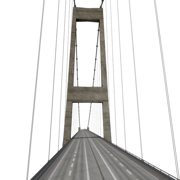 高清PNG灰色马路铁索桥背景图，透明元素，摄影风景，设计素材下载