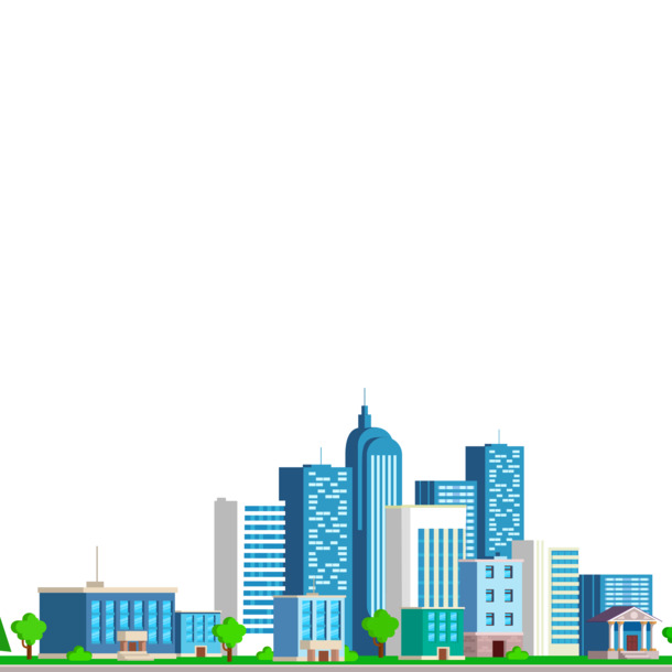 卡通城市建筑PNG透明图，高清免扣素材，一键下载