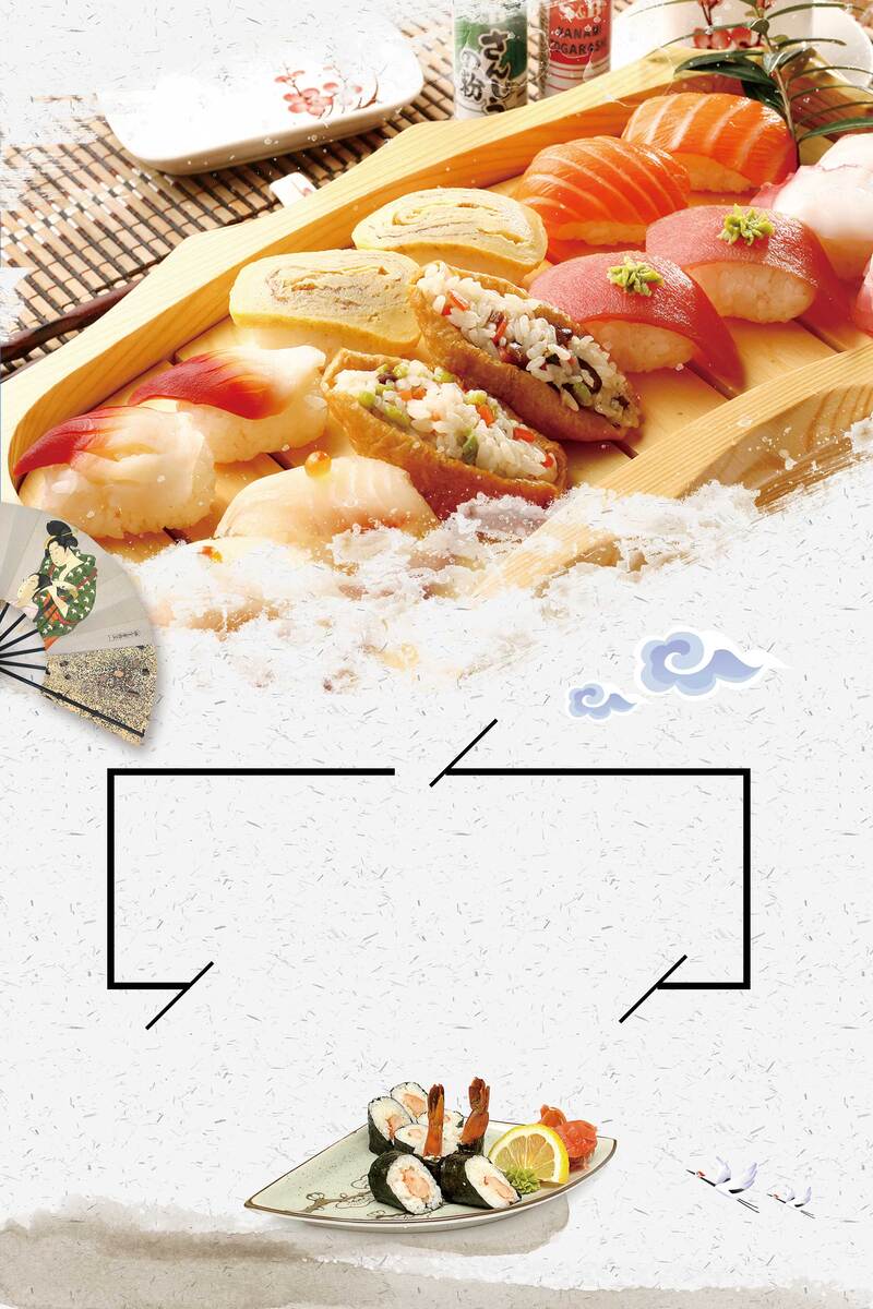 寿司美味盛宴，高清JPG背景海报与另类PSD设计素材下载