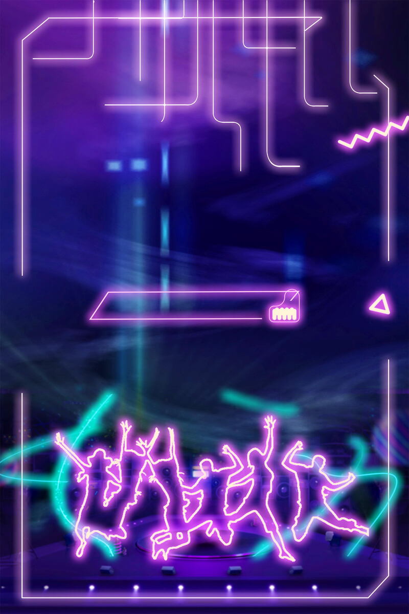 炫彩霓虹灯毕业派对背景模板，高清JPG与另类PSD设计素材下载