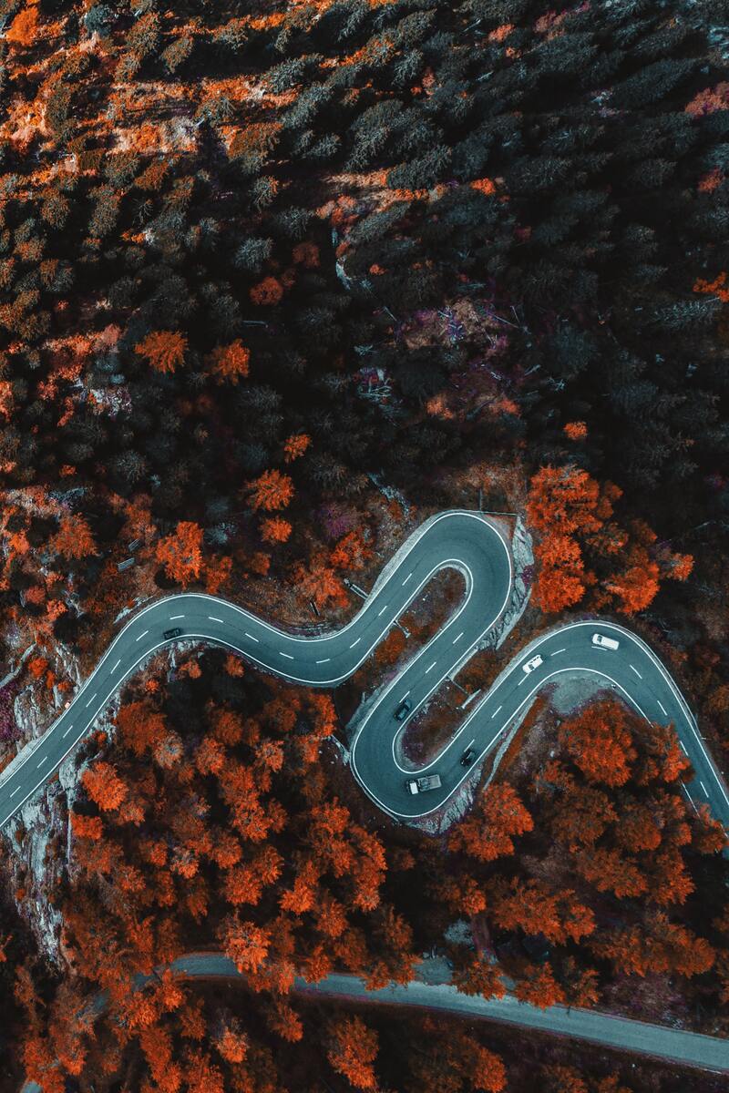 盘山公路曲折美景，高清JPG摄影图片/风景设计素材免费下载