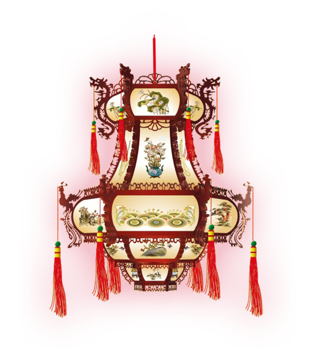 元宵节花灯PNG透明图集，高清节日元素，春节、元旦素材下载