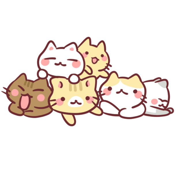 可爱小猫咪卡通贴纸，高清PNG透明图片，手绘卡通元素，设计素材下载