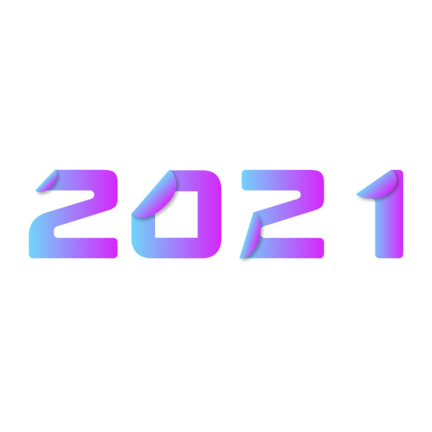 2021节日元素PNG高清透明图，渐变色彩，丰富素材任你下