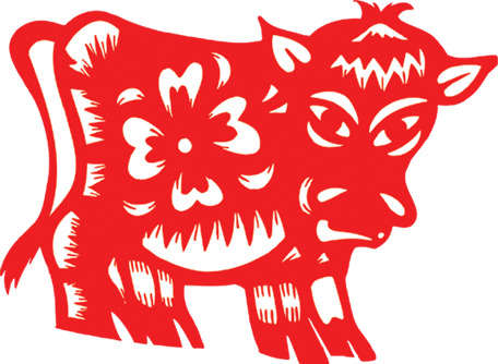 牛年剪纸PNG素材，高清透明节日元素，元旦春节元宵设计必备
