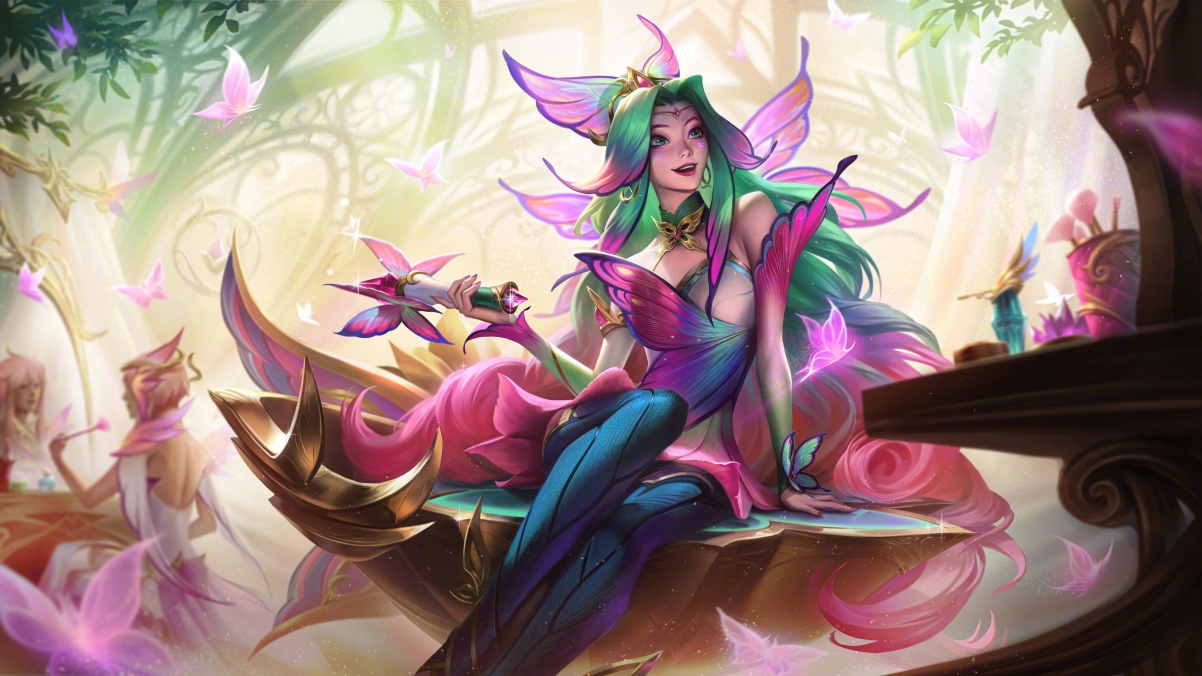 LOL英雄联盟，星籁歌姬萨勒芬妮绝美花仙子造型，4K超高清壁纸下载，3840x2160分辨率