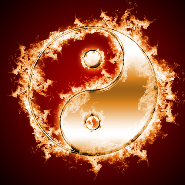 火焰太极PNG透明底纹，高清设计素材，免费下载
