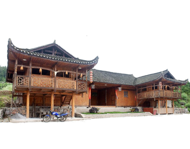 吊脚楼实景PNG透明图，高清摄影风景素材，免费下载