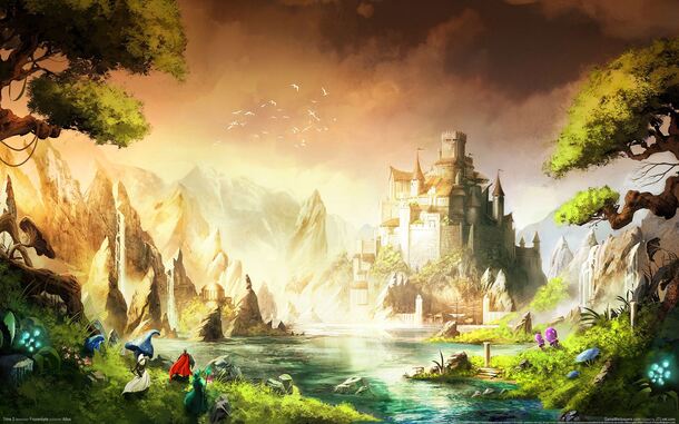 仙境魔幻城堡，高清PNG透明背景图片，宽屏banner海报设计素材下载