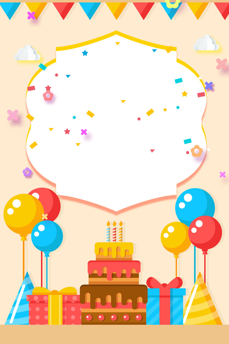卡通创意生日蛋糕背景图，高清JPG与另类PSD设计素材下载