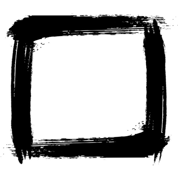 简约泼墨框PNG透明图，高清墨迹笔触，设计素材免费下载