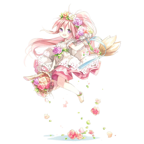 萝莉花仙子插画PNG透明图，高清装饰元素，花纹设计素材下载