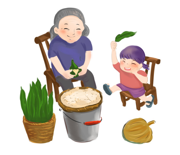 端午佳节至，包粽子PNG透明图，高清素材免费下载