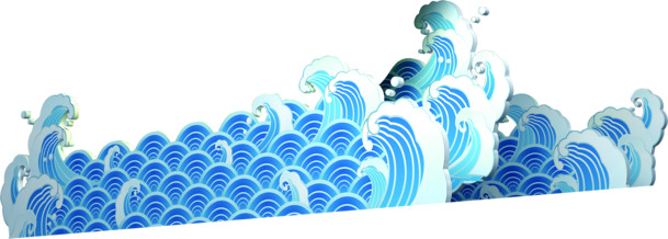 端午节PNG透明图片，浪花浪潮节日元素，高清设计素材免费下载