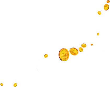 金币投资PNG透明图，创意高清漂浮元素，图片设计素材下载