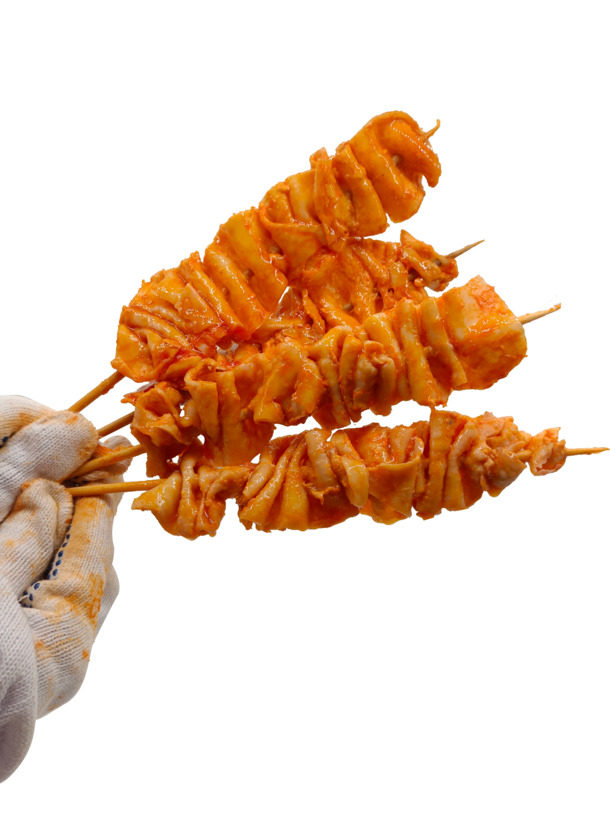鸡皮串烧烤半成品食材，高清PNG透明图片素材，免扣元素，助力火锅美食设计