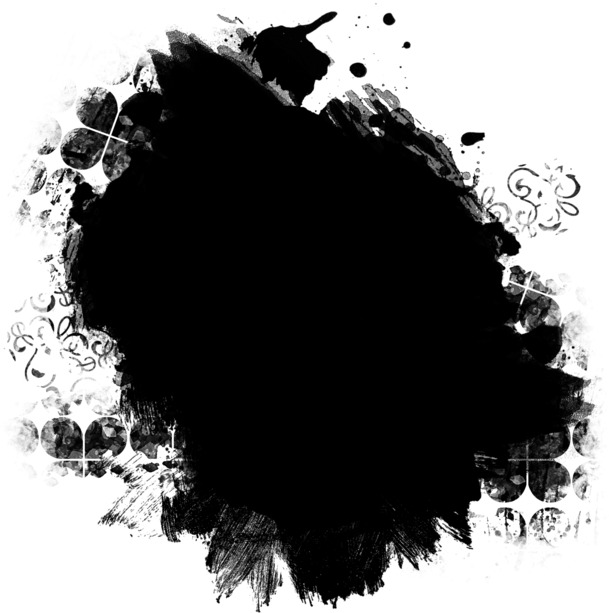 黑色墨迹剪切蒙版PNG素材，高清透明装饰笔触图片设计下载