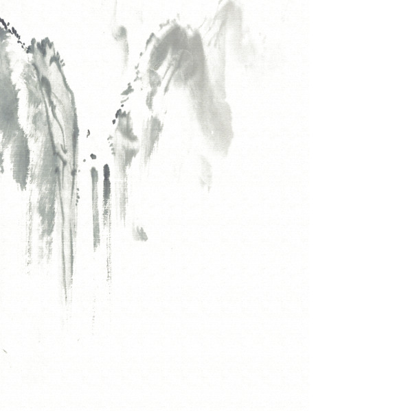 山水水墨画高清PNG透明图片，装饰元素与笔触设计素材下载