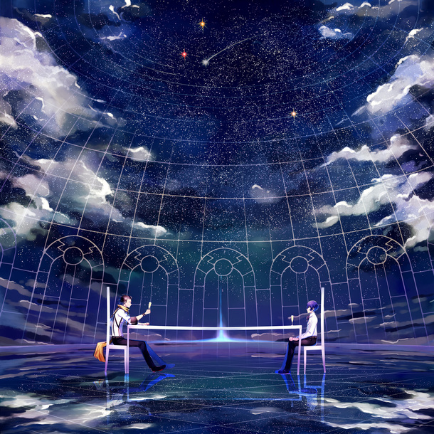 紫色星空场景PNG透明背景，卡通手绘设计素材高清下载