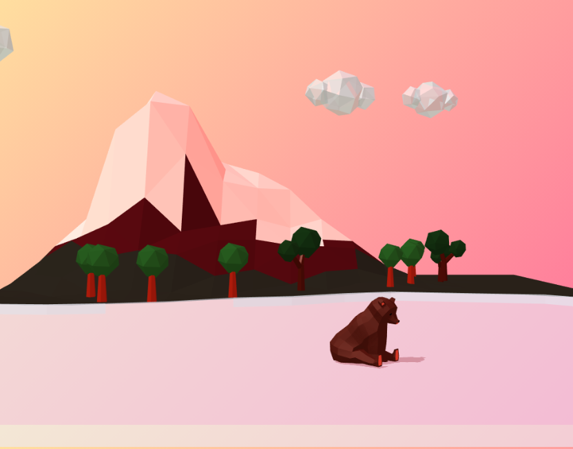 动画场景素材，立体3d动态熊