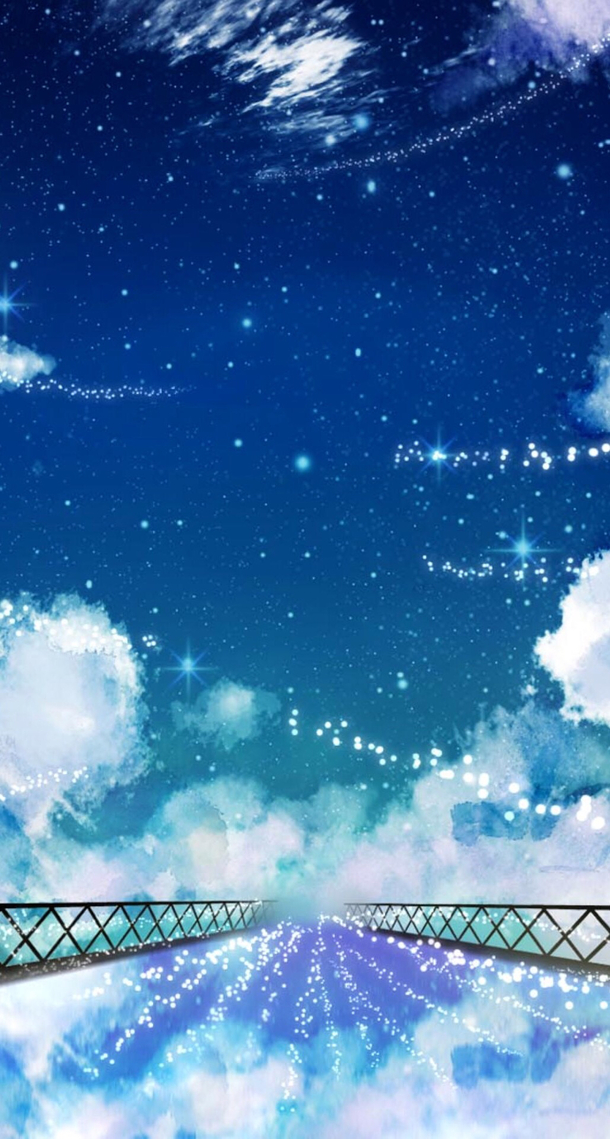 手绘蓝色星空插画，高清PNG透明背景，卡通风格图片设计素材下载