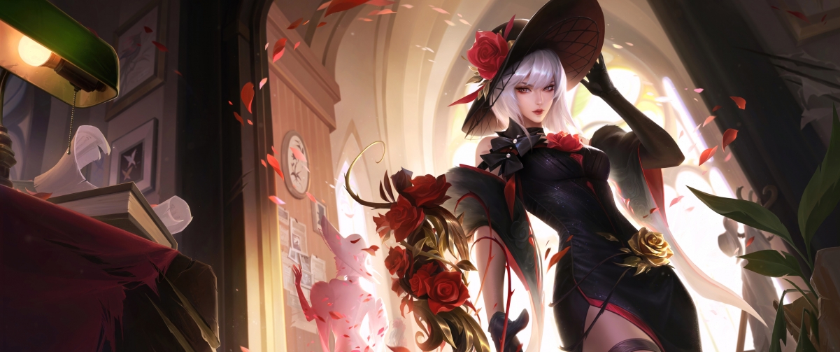 王者荣耀玫瑰异探，绝美带鱼屏壁纸，4K高清3440x1440，一键下载！