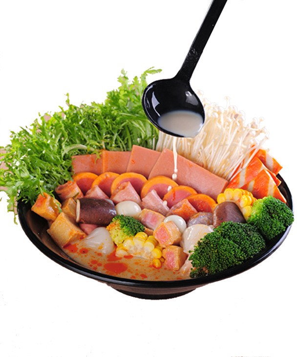 地道风味麻辣烫碗装PNG透明图，高清装饰元素，生活用品设计素材下载