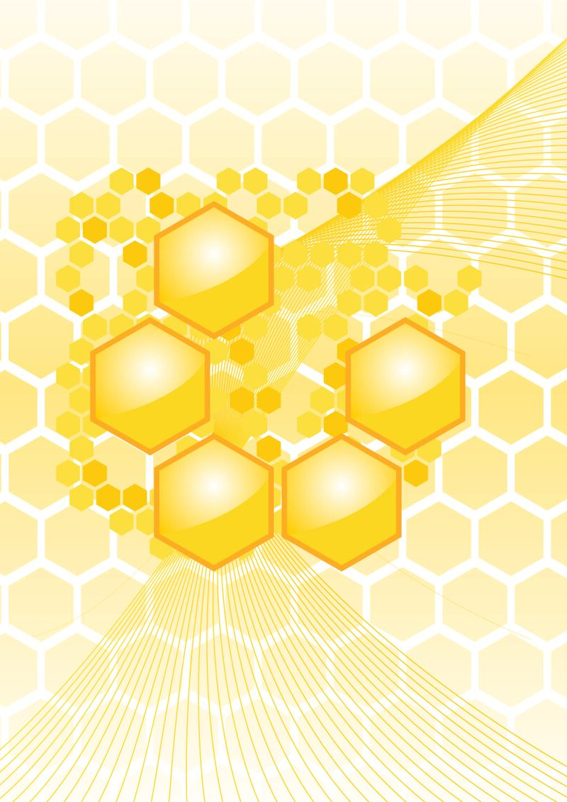 橙色蜂巢背景矢量海报素材，高清JPG质感纹理，AI格式下载