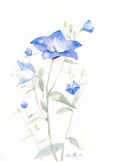 唯美古风PNG透明水彩插画，高清装饰图案设计素材下载