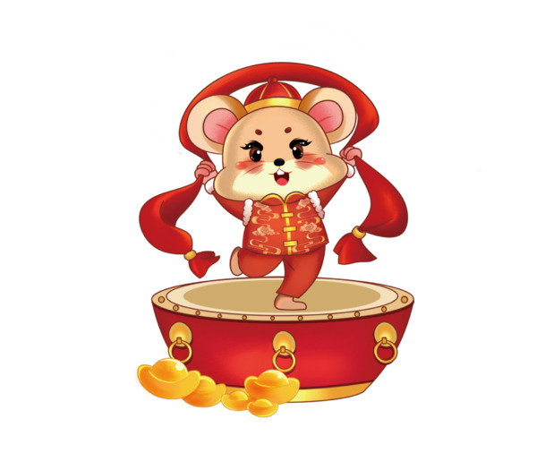 小老鼠吉祥物PNG透明图片，元旦春节元宵节日元素，高清设计素材下载