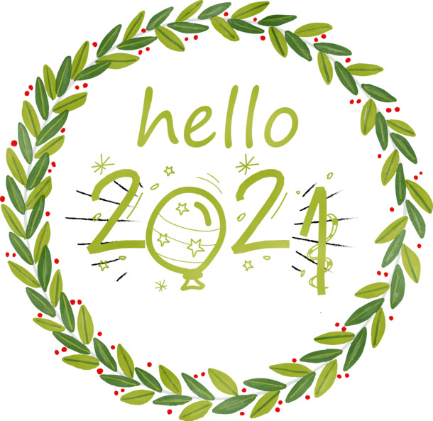 2021精选，绚丽树叶花环创意设计，高清PNG透明素材，适用于元旦、春节、元宵等节日设计