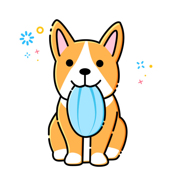 高清PNG透明小柴犬图片，手绘卡通元素，可爱设计素材下载