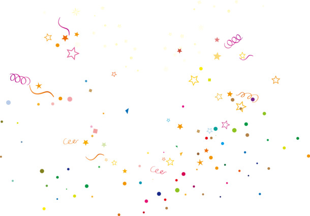 高清PNG透明图片，彩色手绘星星丝带漂浮元素，创意彩带装饰设计素材下载