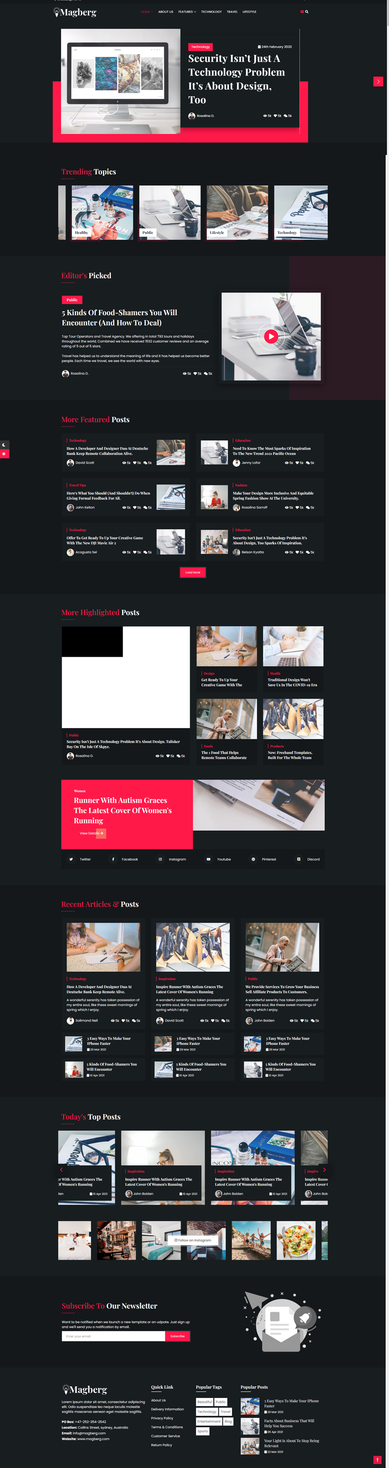 新闻资讯网站源码，现代化html5新闻模板