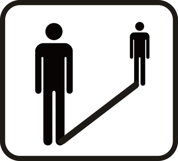 高清PNG透明保持距离标识，免扣元素图标，设计素材下载