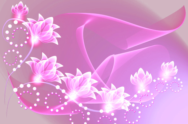 美丽花朵PNG透明图，高清花纹PSD设计素材，免费下载