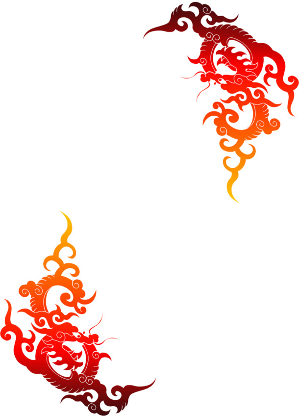 中国风龙纹边框PNG透明图片，创意装饰元素，高清设计素材下载