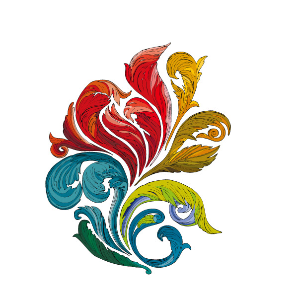 凤凰中国风吉祥图案，绚丽高清PNG透明动物图片，设计素材下载
