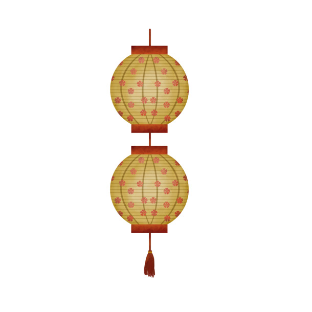 【节日装饰必备】高清PNG透明灯笼图片，春节、元旦、元宵节PSD设计素材下载