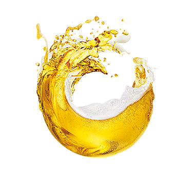 金色啤酒水花PNG素材，高清透明免抠元素，设计下载必备