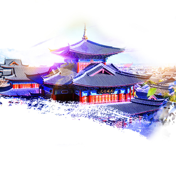 中国风建筑PNG透明图，高清装饰元素，设计素材免费下载