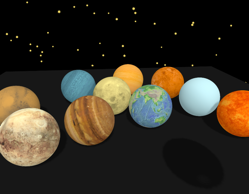 3d星球动画代码，three.js模型动画模板