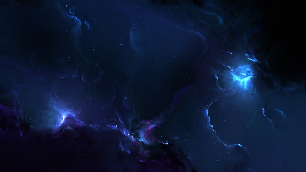 梦幻星空蓝色光效，抽象透明PNG背景，高清图片设计素材下载