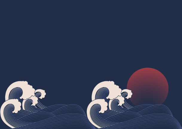 夕阳浪花背景图，高清PNG透明底纹，AI格式设计素材免费下载