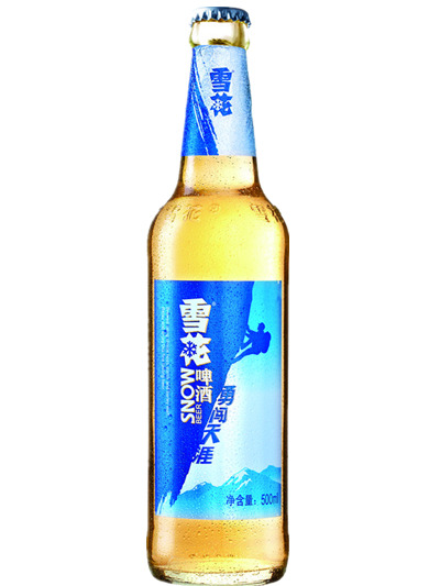 雪花啤酒瓶PNG透明图，高清装饰元素，生活用品设计素材下载