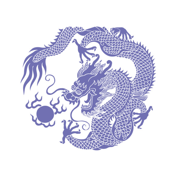 国风蓝色海报装饰PNG透明图片，高清花纹元素，设计素材下载
