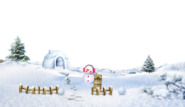 圣诞节透明PNG图片，雪地高清素材，节日元素设计下载